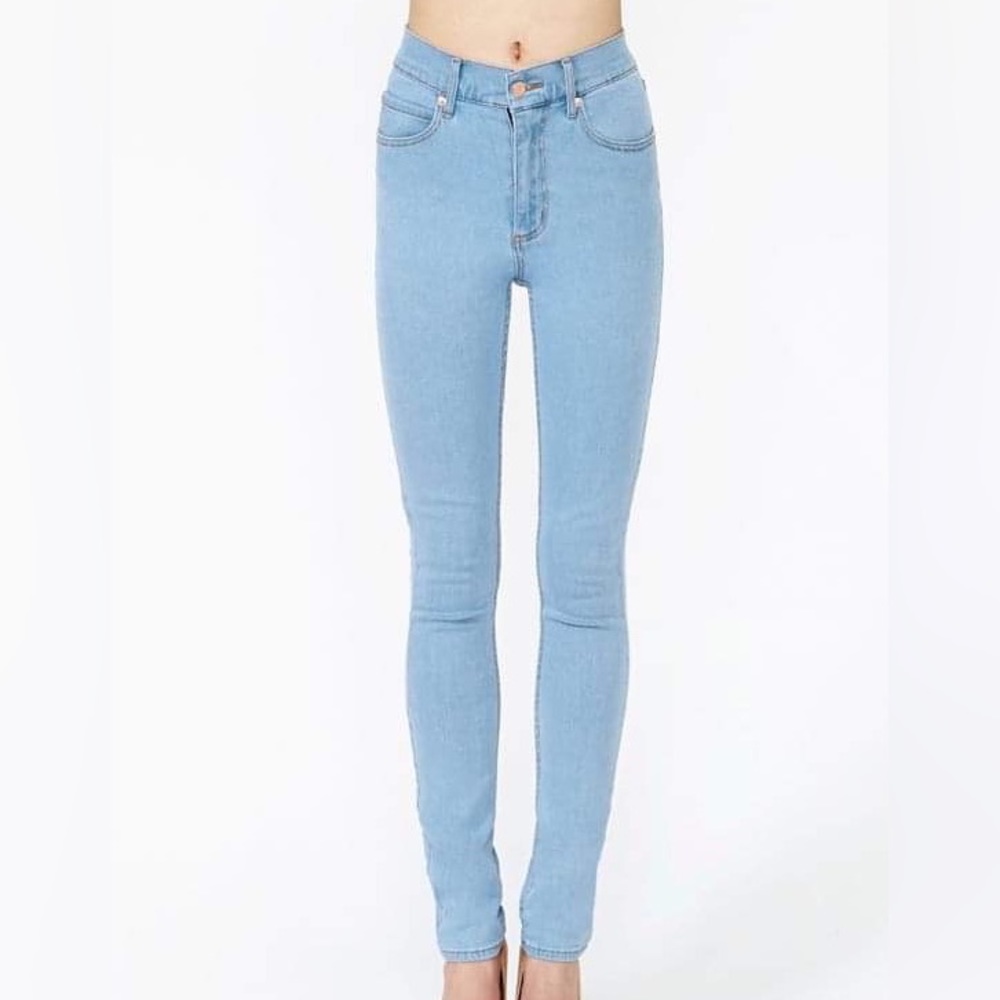 NWOT Cheap Monday Light Wash Purple Ice Second Skin High Waist Skinny Jeans 28
